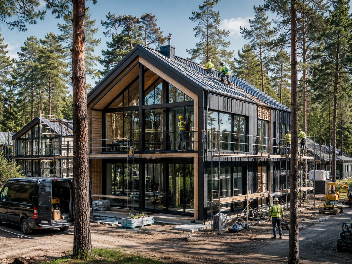 Монтаж фасада, кровли и панорамного остекления