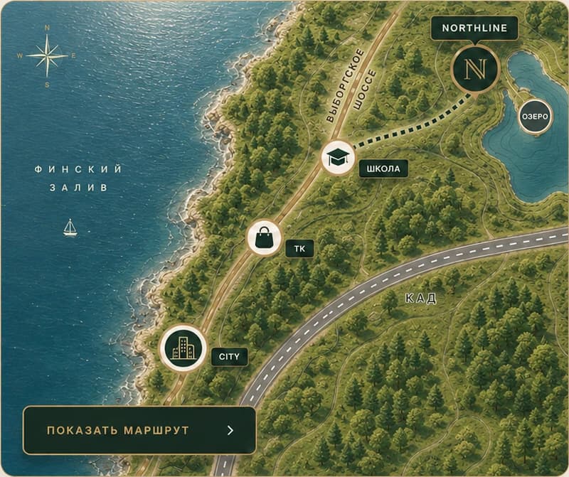 Схема транспортной доступности Northline Residence